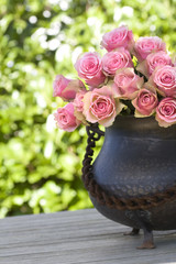 Beautiful roses and a antique vase