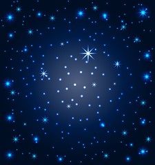 vector illustration of a night sky with stars