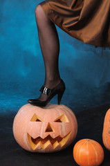 leg on pumpkin