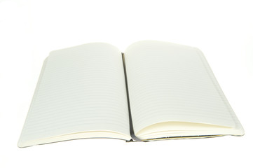 a notebook with blank paper