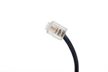 Cable with RJ-45 connection on white background