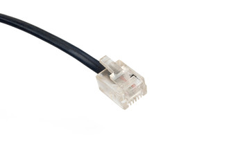Cable with RJ-45 connection on white background