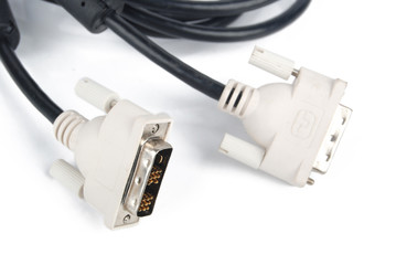 DVI cable on white background