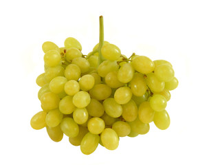 Bunch of green grapes on white. isolation
