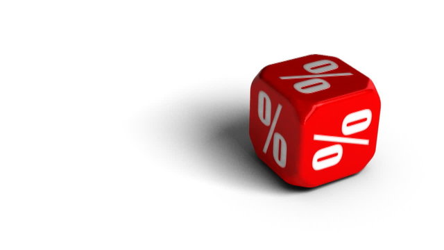 sell - percent dice, discount concept over white
