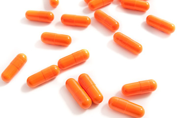 pills on white background