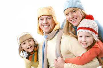 Family in winter