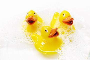 Three rubber ducks
