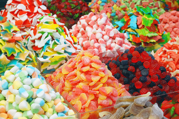 many colorful candie