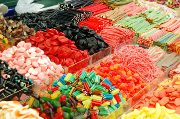 Many colorful candies