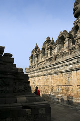 borobudur temple walls java indonesia