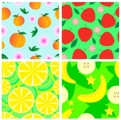 Set of fruits seamless