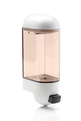 Soap dispenser on white background