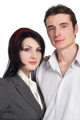 Couple man and woman isolated