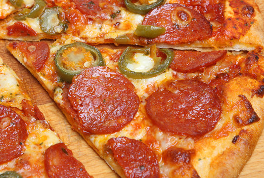 Pepperoni Pizza With Jalapeno Peppers