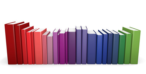 Row of color coordinated books