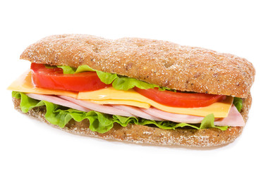 sandwich with ham and vegetables