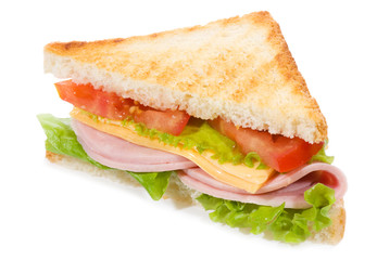sandwich with ham and vegetables