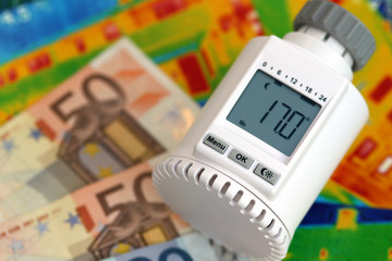 Heizungsregler mit Geld und Wärmebild I
