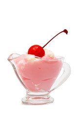 ice cream with a cherry
