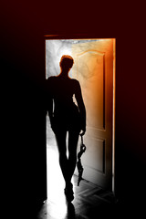 Fototapeta premium Outlines of a beautiful young woman