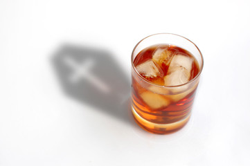 Death whiskey glass with shadow