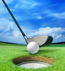 golf ball near bunker