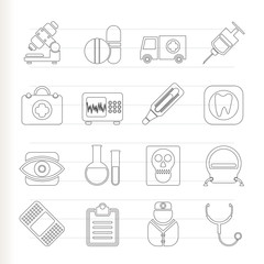 medical, hospital and health care icons
