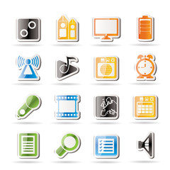 Mobile phone  performance, internet and office icons