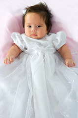 Baby Girl In Baptism Dress