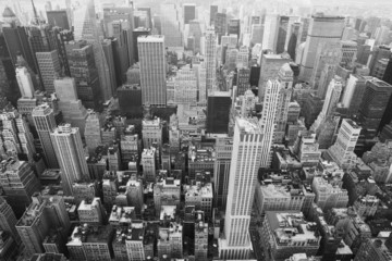new york: cityscape viewed from top of empire state building - obrazy, fototapety, plakaty