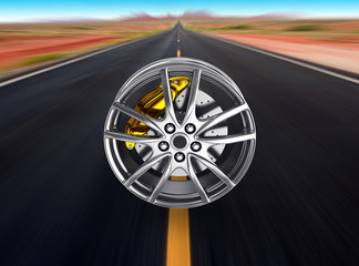 Wheel with alloy rims - 3d