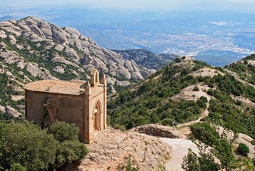 Lonely hermitage in the mountains of Montserrat