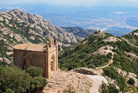 Lonely hermitage in the mountains of Montserrat