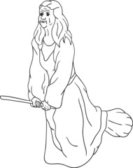 witch with a broom