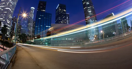Deurstickers Traffic into the city of Los Angeles © Mike Liu