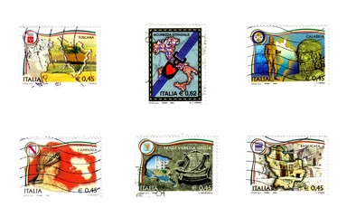 Italian stamps, regions