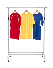 Colored Shirts on a Clothes Rack