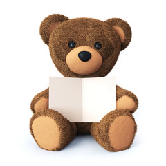 Teddy bear with greeting card