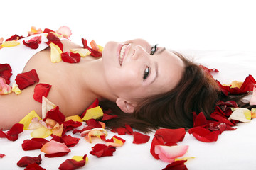 Beautiful young woman in spa.