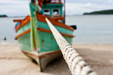 Rope and fisherman boat background