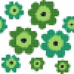 Cercles muraux Pixels Motif mosaïque verte