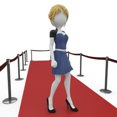 3d  girl posing on the red carpet