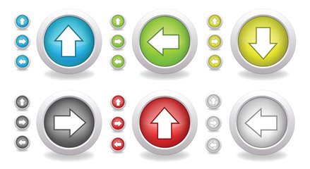 Set of colorful vector buttons with arrows