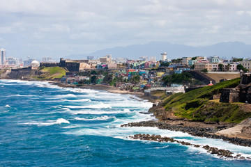 Colorful Houses Along the Coast of Puerto Rico