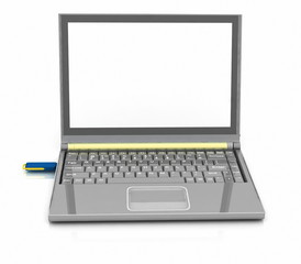 Modern laptop isolated on white