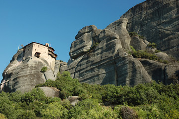 Agios Nikolaos rock monastery at Meteora,Greece,Balkans