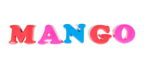 mango written in fridge magnets