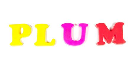 plum written in fridge magnets