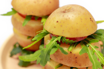 Potato towers with rocket